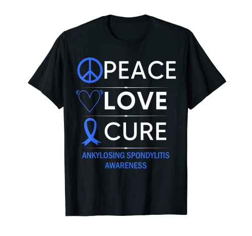 Anquilosante Espondilitis Conciencia Paz Amor Cura Cinta Azul Camiseta