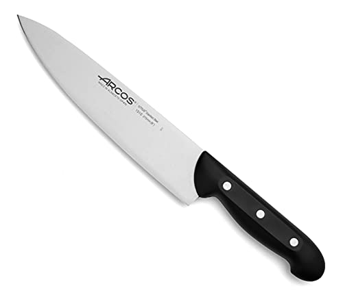 Arcos Maitre, Cuchillo Cocinero, Acero Inoxidable Nitrum 215 mm, Mango Polipropileno Negro