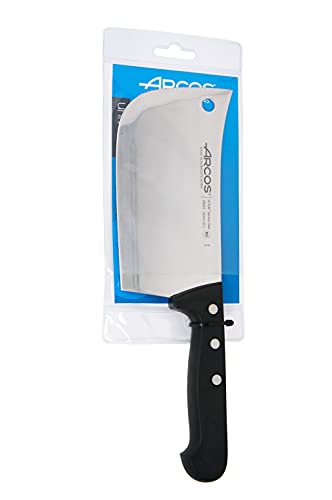 Arcos Serie Universal - Hachuela Macheta de Cocina para cortar huesos y carne, Hoja de Acero Inoxidable NITRUM 160 mm, Mango de Polioximetileno (POM), Color Negro