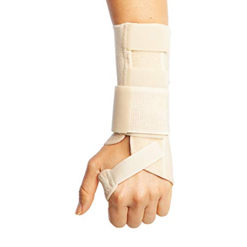 ArmoLine Férula para muñeca, de apoyo, opción de brazo derecho o izquierdo, túnel carpiano, esguinces, artritis, dolor en el pulgar, transpirable (Derecha, XXL (23-25 cm))