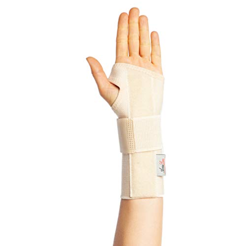 ArmoLine Férula para muñeca, de apoyo, opción de brazo derecho o izquierdo, túnel carpiano, esguinces, artritis, dolor en el pulgar, transpirable (Derecha, XXL (23-25 cm))