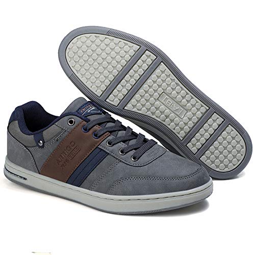 ARRIGO BELLO Zapatos Hombre Zapatillas para Vestir Casual Deportivas Confort PU Cuero Deporte Sneakers Talla 41-46(Gris Oscuro,42)