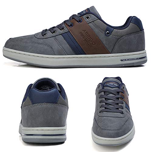 ARRIGO BELLO Zapatos Hombre Zapatillas para Vestir Casual Deportivas Confort PU Cuero Deporte Sneakers Talla 41-46(Gris Oscuro,42)