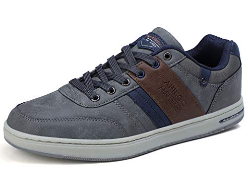 ARRIGO BELLO Zapatos Hombre Zapatillas para Vestir Casual Deportivas Confort PU Cuero Deporte Sneakers Talla 41-46(Gris Oscuro,42)