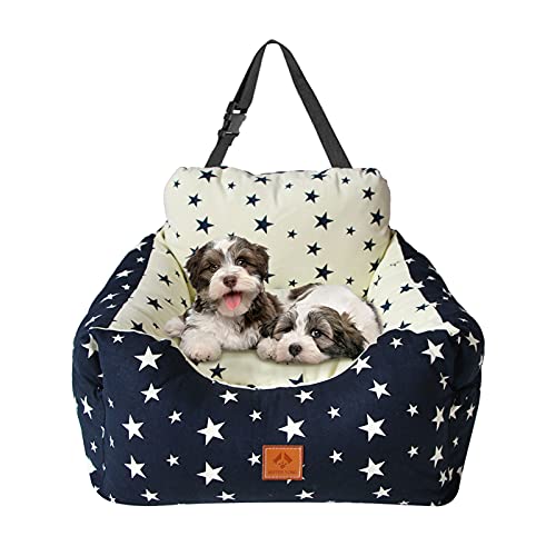 Asiento De Coche Para Perros | Asiento Seguro, Lavable Y Resistente A Las Manchas Para Perros Pequeños | Paño Para Mascotas De Alta Calidad Con Una PrActica Bolsa Antideslizante