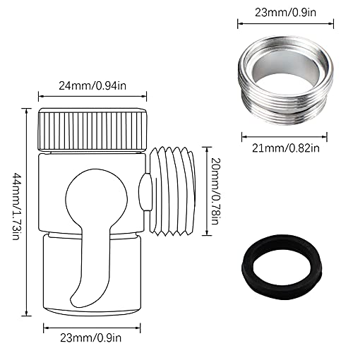 aupawdy Desviador para Grifo Adaptador de Grifo Válvula de Desviador de Ducha de 3 Vías para Cocina o Grifo del Fregadero del Cuarto de Baño Parte de Repuesto, M22 X M24,