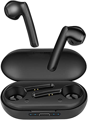 Auriculares Bluetooth, Auriculares Inalámbricos Bluetooth 5 en la Oreja con Caja de Carga, Carga Rápida Type-C, IPX6 Impermeable,Control Táctil, Reproducción de 30Horas,para Trabajar o Viajar (Y03)