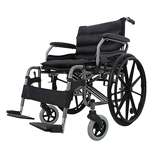 AWJ Equipo Ligero Plegable para discapacitados, Silla de Ruedas Manual, Ruedas Grandes Productos para el Cuidado de Ancianos para Personas con sobrepeso