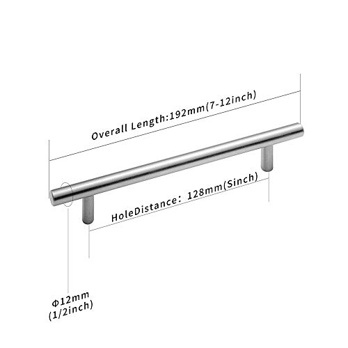 AwmnSrman Tiradores Cocina Tiradores Armarios 15 Piezas Acero 128MM Inoxidable Lnstalación de Agujeros Lnstalación de Agujeros Plata