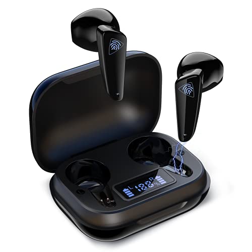 Babacom Auriculares Inalambricos, Auriculares Bluetooth 5.0 con Cancelación de Ruido, Súper Ligero Cascos Inalambricos Bluetooth con Carga Rápida USB-C, Micrófono Incorporado y Control Táctil