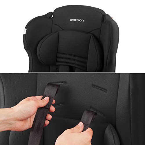 BABYLON Silla Coche Grupo 1 2 3 Protect. Silla coche para Niños 9-36 kg, silla coche bebe (1 a 12 años). Silla bebe coche sin isofix ECE R44 /0 negro