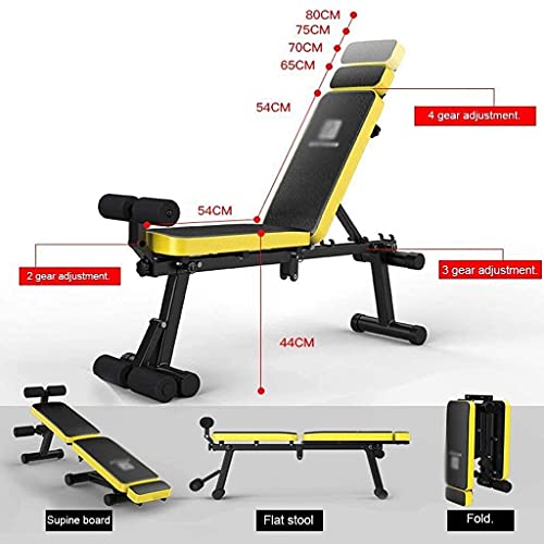 Banco Plegable con Mancuernas, Tabla para Ejercicios Abdominales, Press de banca para el hogar, Banco Ajustable para Ejercicios, con 200 kg, Tabla para abdomina