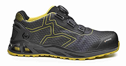 Base Protection, K-Rush Calzado de Seguridad con Sistema Boa, Negro y Amarillo, Talla 43