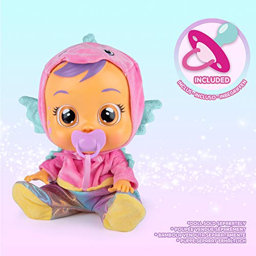 BEBÉS LLORONES Fantasy Pijama de Amigo Marino | Accesorio pijama de color rosa con Purpurina y Chupete para tu Bebé Llorón y muñecas - Juguete y Regalo para niñas y niños +18 Meses