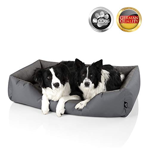 BedDog® Zara colchón para Perro S hasta XXXL, 10 Colores, Cama para Perro, sofá para Perro, Cesta para Perro, XXL, Steel-Grey (Gris)