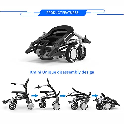 BeFormed Silla De Ruedas Eléctrica Plegable Silla De Viaje Portátil, Plegable En 1 Segundo Ahora. La Silla Eléctrica Más Liviana Y Compacta del Mundo (Solo 44 Lbs + 4.4 Lbs por Batería),Negro