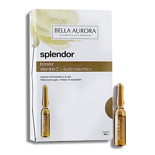 Bella Aurora Ampollas Vitamina C + con Ácido Hialurónico, 5 Ampollas | Tratamiento Facial Anti-Edad y Anti-Arrugas | Splendor