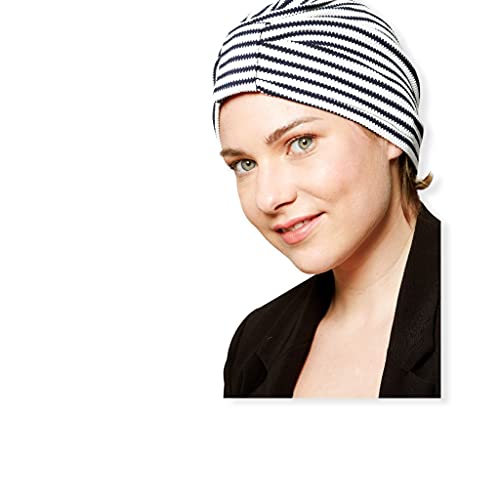 Belle Turban, Turbante para Mujer, Modelo Safir-T, Estampado Marinero, Talla única, Elegante Gorro Oncológico, Hecho con Algodón Orgánico, Suave y Transpirable, No Irrita, Fabricado en España