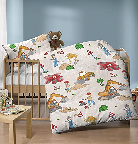 Biberna 0007232 Juego de Cama con Fundas de Almohada Castor Fino 1x 100x135 cm + 1x 40x60 cm, Gris Pardo