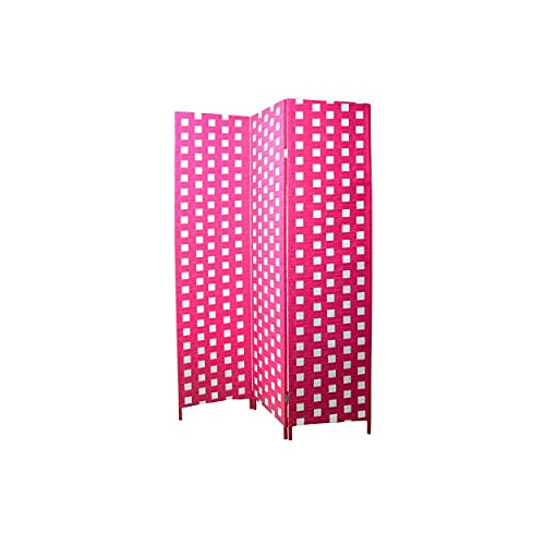 Biombo Separador de ambientes,Banco y Fucsia, montado sobre Bastidor Madera, para decoración 180 x 135 cm - Hogar y más