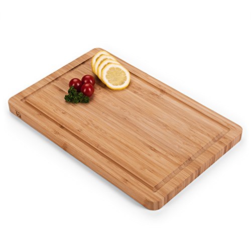 Blumtal Tabla De Cocina 100% Bambú - Tabla de Cortar de madera Resistente, Antiséptica, 38 x 25 cm