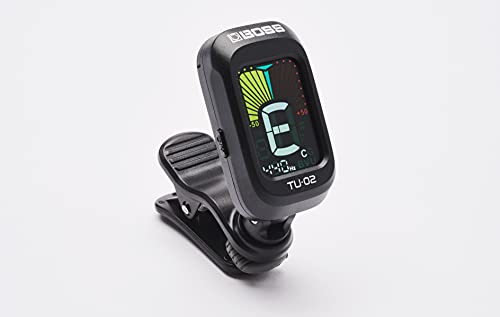 BOSS TU-02 Clip-on Tuner, Brillante pantalla a color con ángulo de visión ajustable