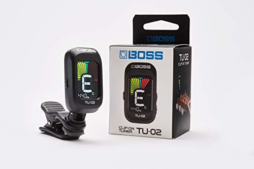 BOSS TU-02 Clip-on Tuner, Brillante pantalla a color con ángulo de visión ajustable