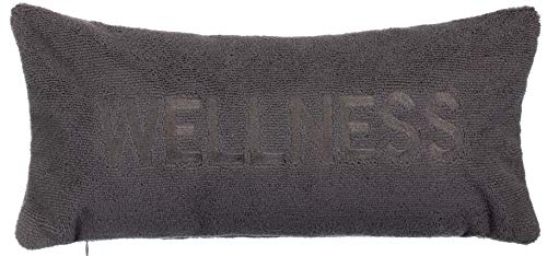 Brandsseller Wellness - Almohada para bañera con ventosas y cremallera (microfibra suave, soporta cabeza y cuello, aprox. 40 x 20 cm), color gris antracita