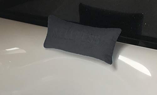 Brandsseller Wellness - Almohada para bañera con ventosas y cremallera (microfibra suave, soporta cabeza y cuello, aprox. 40 x 20 cm), color gris antracita