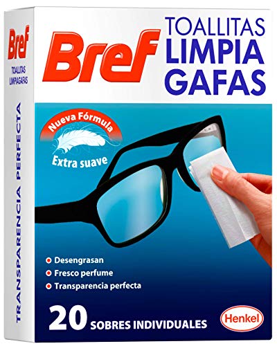 Bref Toallitas Limpiadoras para Gafas, Smartphones, Cámaras, Espejos y otros Dispositivos y Superficies - 20 Unidades