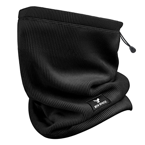 BTNEEU Calentador de Cuello para Hombre Mujer Braga para Cuello Invierno Térmico Lana Bufanda Cuello Moto Tubular Cuello Ciclismo Multifuncional Máscara Gorro de Esquí Correr Deporte (Negro)