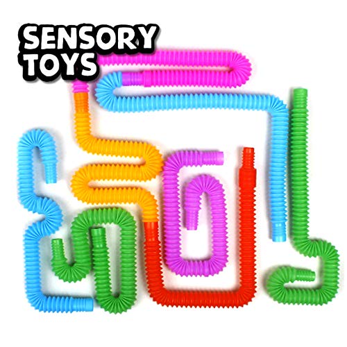 CaLeQi Mini tubo Sensorial Juguetes Educativos para Niños interesantes Juguetes Elásticos Divertidos para Aliviar el Estrés TDAH Juguetes Creativos para niños y niñas con Autismo y de 8 Piezas