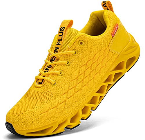 Calzados Asfalto Hombre Sneakers Cómodo Ligero Zapatos Amarillo 41