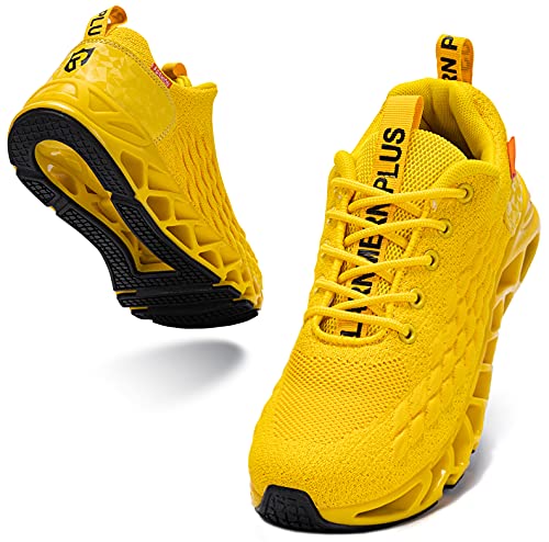 Calzados Asfalto Hombre Sneakers Cómodo Ligero Zapatos Amarillo 41