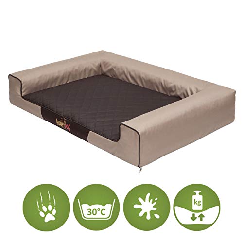 Cama rectangular para perros grandes VICTORIA XL/XXL (para perros o gatos grandes con colchón)