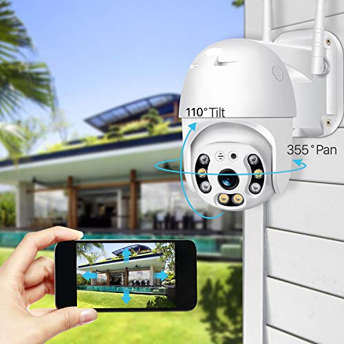 Camara Vigilancia WiFi Exterior con Tarjeta 64G, 3MP Camara IP WiFi Exterior Impermeable IP66 con Audio de Dos Vías,Visión Nocturna 60M en Color Detección de Movimiento