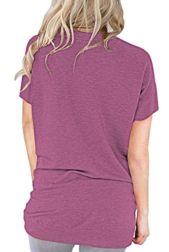 Camiseta Mujer Casual Tops Manga Corta Bolsillo Mama Camiseta Túnica Leggings Top Blusa Holgada