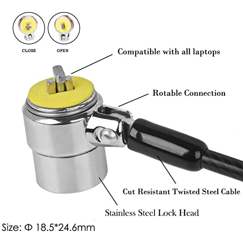 Candado de Seguridad para Computadora Portátil I3C con Cable de Combinación de Llave Digital de 4 Dígitos, Cable Antirrobo con Barril Plateado (1pc)