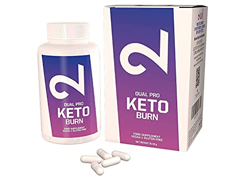 Cápsulas Dual Pro Keto Burn - Suplemento Dietético | Todo Natural | Vegano Y Sin Gluten | 60 Cápsulas Veganas Cetogénicas | Para Mujeres Y Hombres | Suplemento Dietético Sin Aditivos Ni Estimulantes