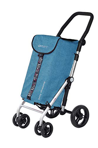 Carlett Carro de la Compra 4 Ruedas | Lett450 | Carrito Plegable con Bolsa Extraíble de Gran Capacidad 25kg/40L, Turquesa