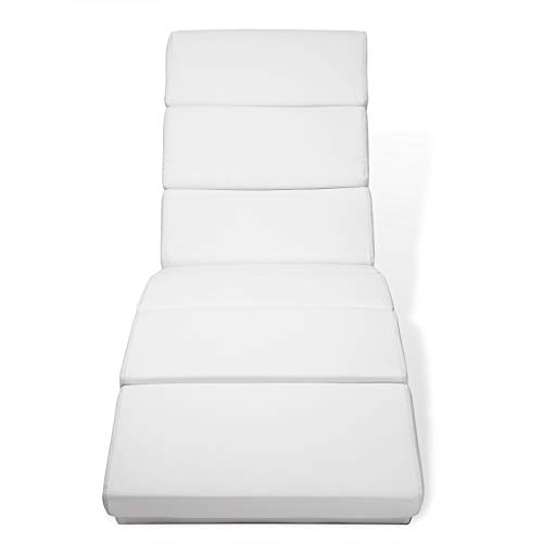 CASARIA Diván Chaise Loungue 'London' Blanco sillón Interior Respaldo Alto para salón hogar 186x55cm Capacidad de 180Kg