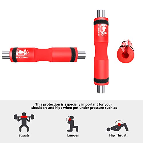 CCLIFE ZERRO Barbell Squat Pad Protectora del Espalda Barbell scuad Almohadilla de protección ergonómica Avanzada para Cuello y Hombros para Sentadillas, Color:DNKPS001A0000rot