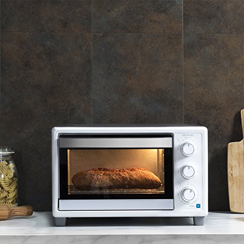 Cecotec Horno Sobremesa Bake&Toast 590. 1500 W, Capacidad de 23 litros, Temperatura hasta 230ºC, Temporizador hasta 60 Minutos, 3 Modos de cocción, Incluye Bandeja Recogemigas