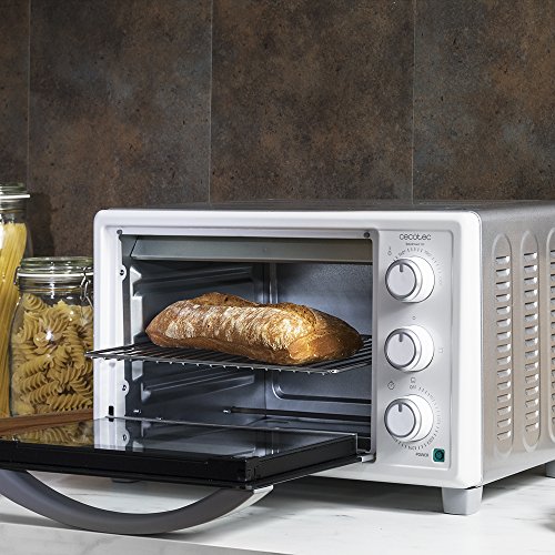 Cecotec Horno Sobremesa Bake&Toast 590. 1500 W, Capacidad de 23 litros, Temperatura hasta 230ºC, Temporizador hasta 60 Minutos, 3 Modos de cocción, Incluye Bandeja Recogemigas