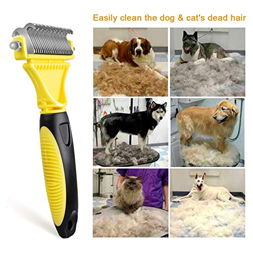 Cepillo Perro, Peine Perro Gato, Rastrillo Perro Cepillo Deslanador Perros, Cepillo Perro Pelo Muerto Para Mascota Pequeña, Medianas y Grandes, Reduce Eficazmente la Caída de Cabello hasta un 90%