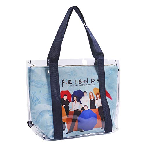 CERDÁ LIFE'S LITTLE MOMENTS 2100003307, Bolsos Grandes de Playa de Friends con Licencia Oficial Warner Bros para Mujer, Azul, Talla única