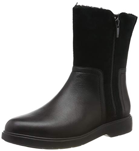 Clarks Un Elda Mid, Botas Slouch Mujer, Negro (Black Combi Black Combi), 41 EU