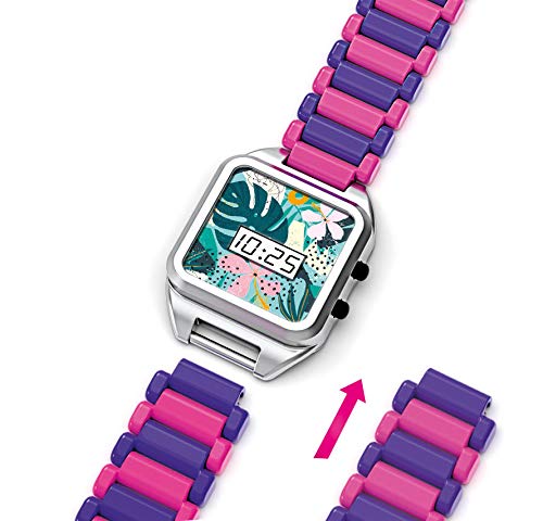 Clementoni-18635 - Crazy Watch - juego creativo para decorar reloj a partir de 7 años