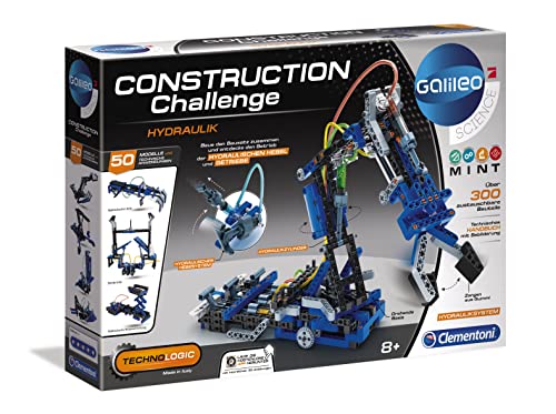 Clementoni 59132 Galileo Science - Construction Challenge Hidráulico - Kit de construcción de Brazo hidráulico, mecánica y técnica, Juguete para niños a Partir de 8 años, Ideal para Navidad