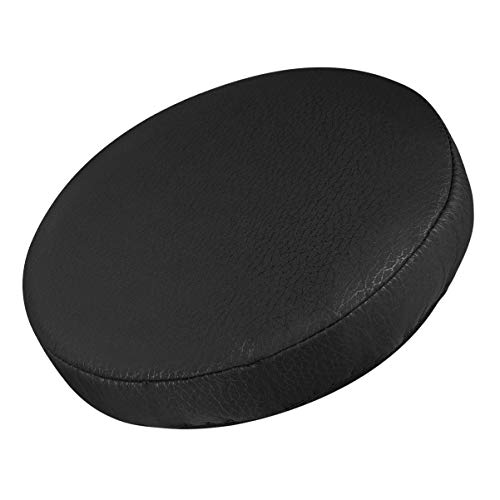 CLISPEED Cubierta de Taburete de Bar de 35 Cm Funda de Asiento de Silla Redonda Funda de Cojín de Asiento Negro Protector de Cubierta de Muebles a Prueba de Polvo